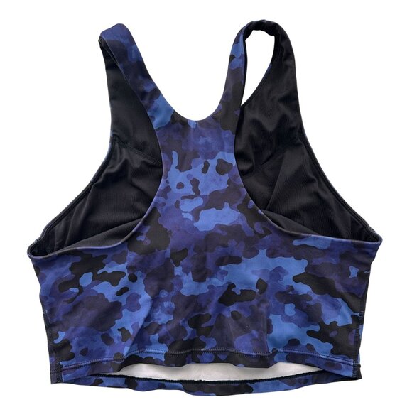 Athleta Blue Camo Conscious Crop Bikini Top Small Cups A-C - Picture 5 of 12